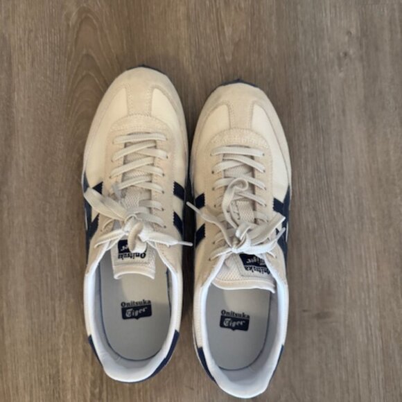 Onitsuka Tiger by Asics Cream and Navy Athletic Shoes - Picture 1 of 10